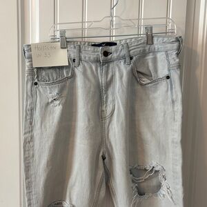 Hollister Light Grey Distressed Denim Jeans
